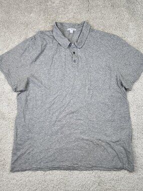 James Perse Standard Grey 100% Cotton Polo Shirt Size 5 2XL XXL Grey Light USA